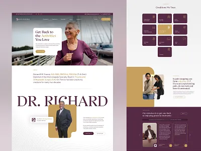 Modern & Elegant Spine Care Website Design clean ux design doctor website healthcare marketing healthcare ux landing page design layout medical website mockup mockup design modern design responsive design specialists website spine care ui ui ux design ux web design website wordpress