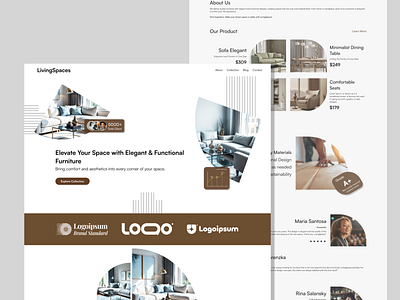 Landing Page Website Design - LivingSpace e commerce furniture homepage landiingpage minimalist ui website