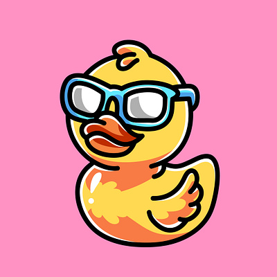 Rubber Duck Doodle Cartoon Illustration art artwork branding cartoon colorful cute design doodle duck graphic design illustration kawaii logo rubber duck toys ui