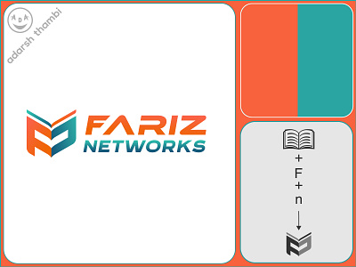 Logo design for Fariz Networks book logo brand identity branding education education logo fn logo graphic design institute institute logo logo logo design logo designing minimal