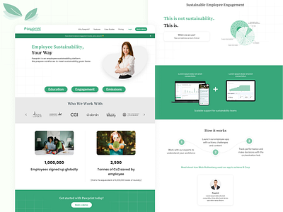 Pawprint Landing Page branding design ecogreen employee green landing page ui ui web web web design website design