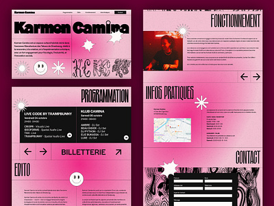 Karmen Camina - Homepage club design electro electroclub figma homepage karmen camina music music event neon nightclub strasbourg techno ui underground ux webdesign website