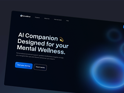 EchoMind AI Web Screen | UI Challenge #2 branding concept graphic design landing logo ui uxui web web app web design