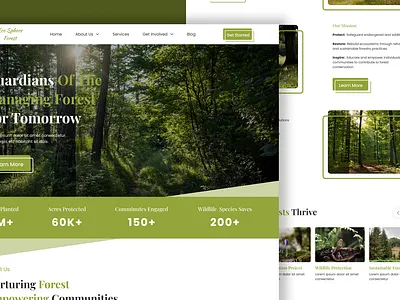 🌿 Eco Sphere Forest – Sustainability Landing Page UI 🌍 cleanui designtrends ecofriendly ecowebsite environmentaldesign figmadesign forestconservation greendesign landingpagedesign minimalui naturelovers natureui nonprofitwebsite sustainability sustainablefuture uiuxdesigner uxdesign webinspiration websitedesign wildlifeprotection