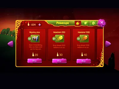 PowerUp Popup 2d art design game art game design graphic icon popup design scroller ui uicards