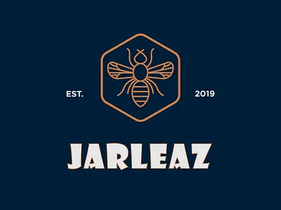 Jarleaz | Final Logo Design badge bee brand brand identity honey icon logo logomark mark symbol typography
