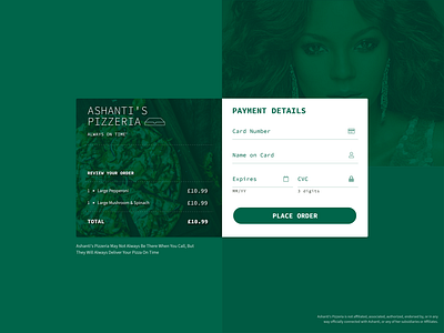 DailyUI 002 - Credit Card Checkout 002 ashanti credit card payment creditcard dailyui 002 payment pizza