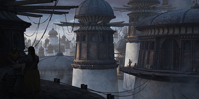 Concept Art - Early Shift (crop) concept art concept design digital painting environment concept art environment design game art illustration kitbash photoshop render