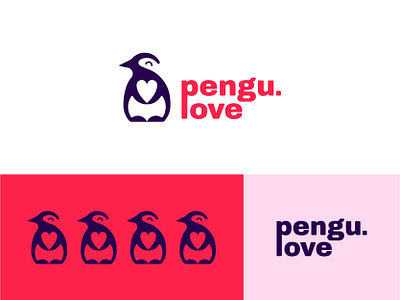 Penguin Love Logo brand agency branding cute happy icon illustration logo logo design logofield logomark love minimal negative space penguin penguin logo symbol