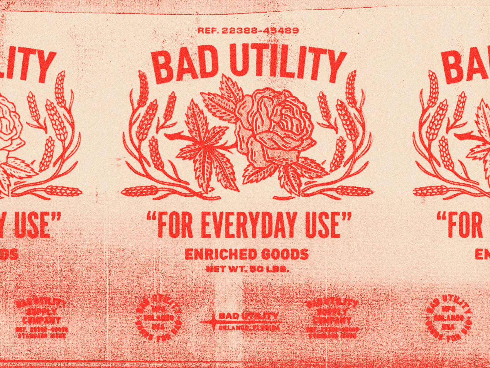 Enriched Goods bad utility badutility design gif graphic design illustration photocopy red retro rose texture travis pietsch typogaphy vintage wheat woodcut