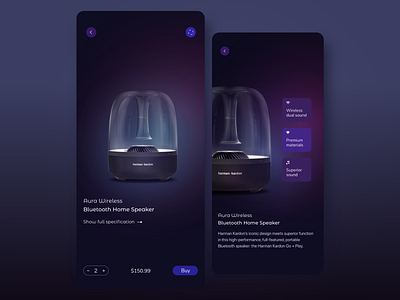UI Harman Kardon app adobe photoshop adobe xd adobexd app app concept app design darkui dayliui gradient graphicdesign hue sketch ui ui ux uix uxdesign