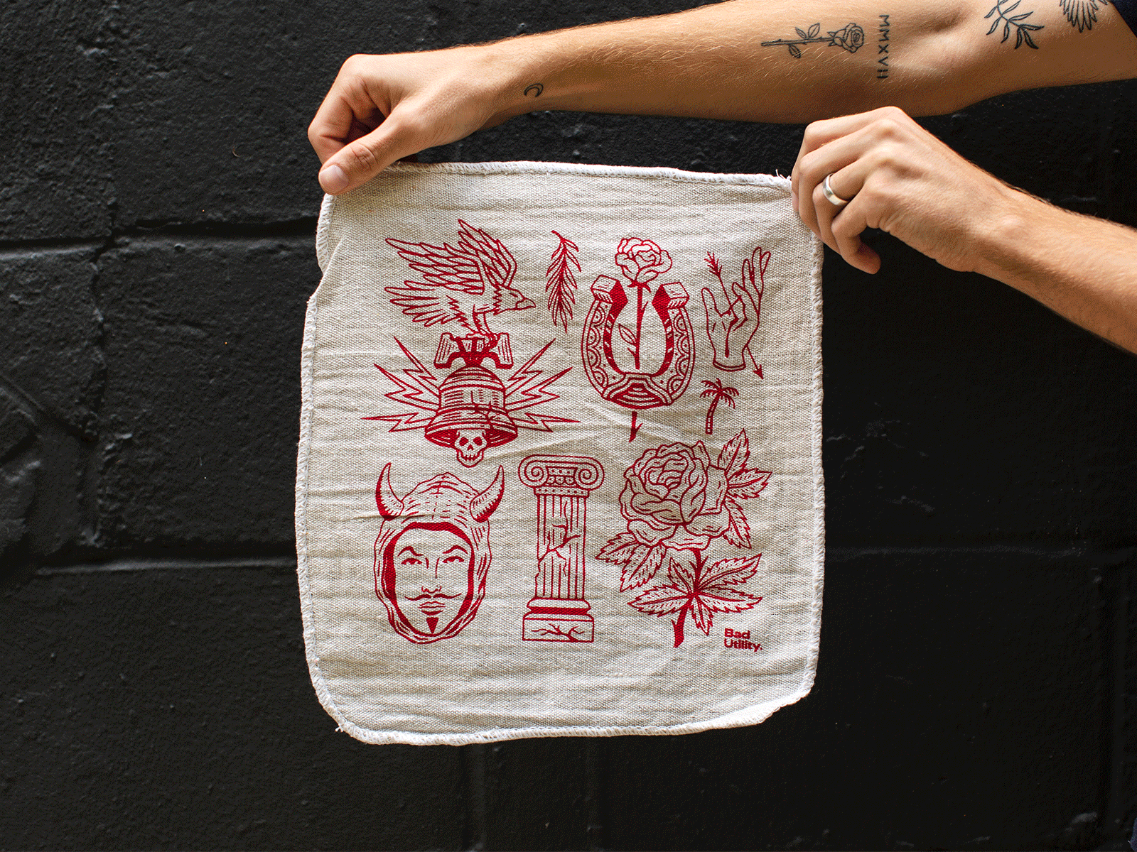 Shop Rag appareal bad utility badutility bandana cloth design drawing eagle graphic design illustration rag rose shop rag travis pietsch vintage woodcut