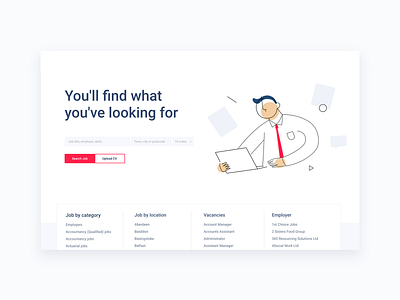 Illustration and web design clean design dribbble illustration job ui ux webdesign website