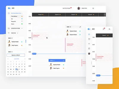 Tennis Court Gestion Dashboard minimal product design ui ux web design website