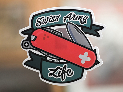 Swiss Army Life affinity designer knife club sak swiss army knfe vector art