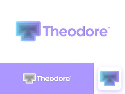 Theodore | Logo design 3d bank brand branding design finance gradient letter t logo logo design logo mark logo symbol logodesign logotype minimal neo bank purple purple logo startup vector