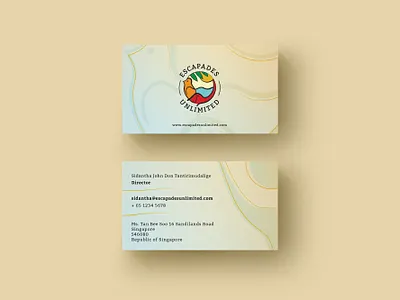 Escapades Unlimited Business Card bird business card elephant gold lightanddarkstudio premium tour
