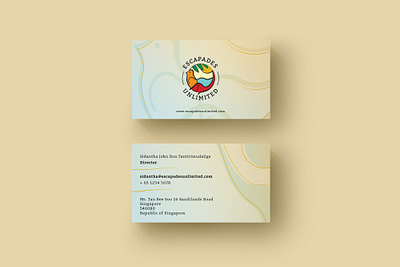 Escapades Unlimited Business Card bird business card elephant gold lightanddarkstudio premium tour