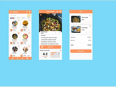 ordering process of a food app app design ui ux