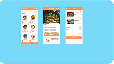 ordering process of a food app app design ui ux