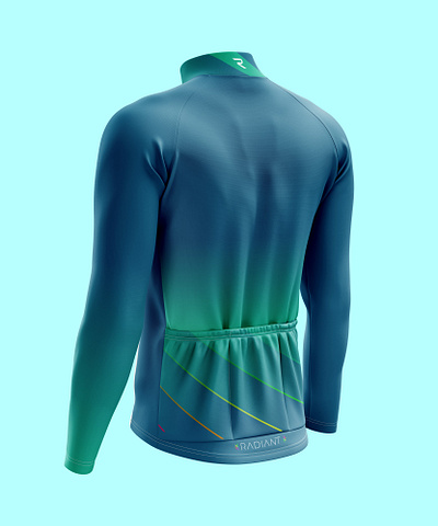 RADIANT - Back blue ciclismo cycling cyclist diagonal fluor geometric green illustration illustrator jersey lightanddarkstudio neon rogersport