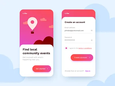 Sign up concept dailyui gradient illustration mobile signup ui