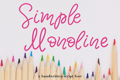 Simple Monoline A Handwritten Script Font calligraphy font handlettering handwritten otf script typography