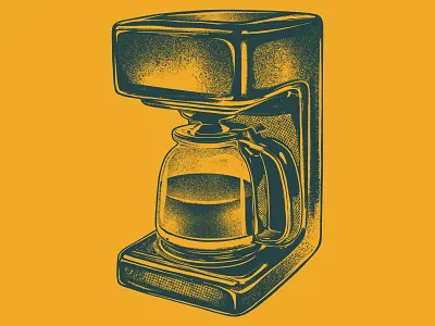 Coffee Machine 2d brew cafe coffee coffee machine coffee maker coffee pot digital painting drawing illustration mid century retro vintage