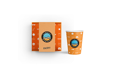 Stanley Burgers Food Packaging beach box branding burger cup design icons illustration orange packaging