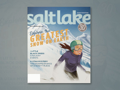 SLM Ski Illustration Cover agent book earth explore girl greatest hypno illustraion lake magazine magazine cover mountains photoshop salt salt lake salt lake city ski ski graphics snow woman