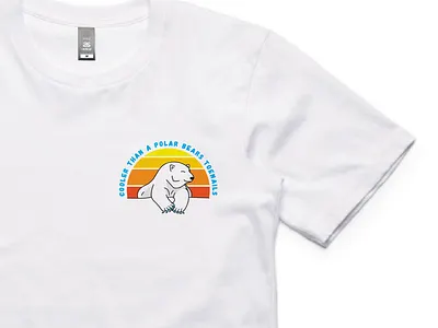 Polar Bear T Shirt bright chill design flat graphic illustration polar bear sun t shirt t shirt design typography vector