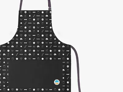 Stanley Burgers Uniform Apron apron black branding design hospitality icons pattern restaurant uniform uniform design