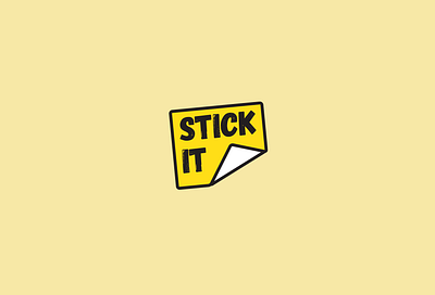 Stick It Logo badge brand flat logo logo design logotype post it sticker typography vector yellow