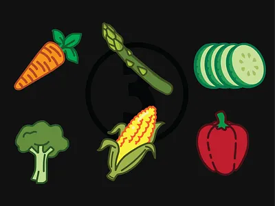 Vegetables Icons design flat icon illustration illustrator minimal vector