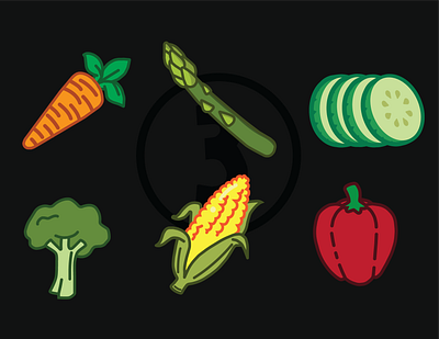 Vegetables Icons design flat icon illustration illustrator minimal vector