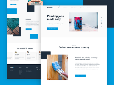 PaintinG. Landing Page + High Fidelity Wireframe app clean color creative design landing page painting ui ux web webdesign white xd