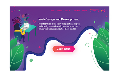 Landing page adobe illustrator design flat flatdesign home page home page illustration illustration landingpage ui ui design ui illustration vector web illustration website