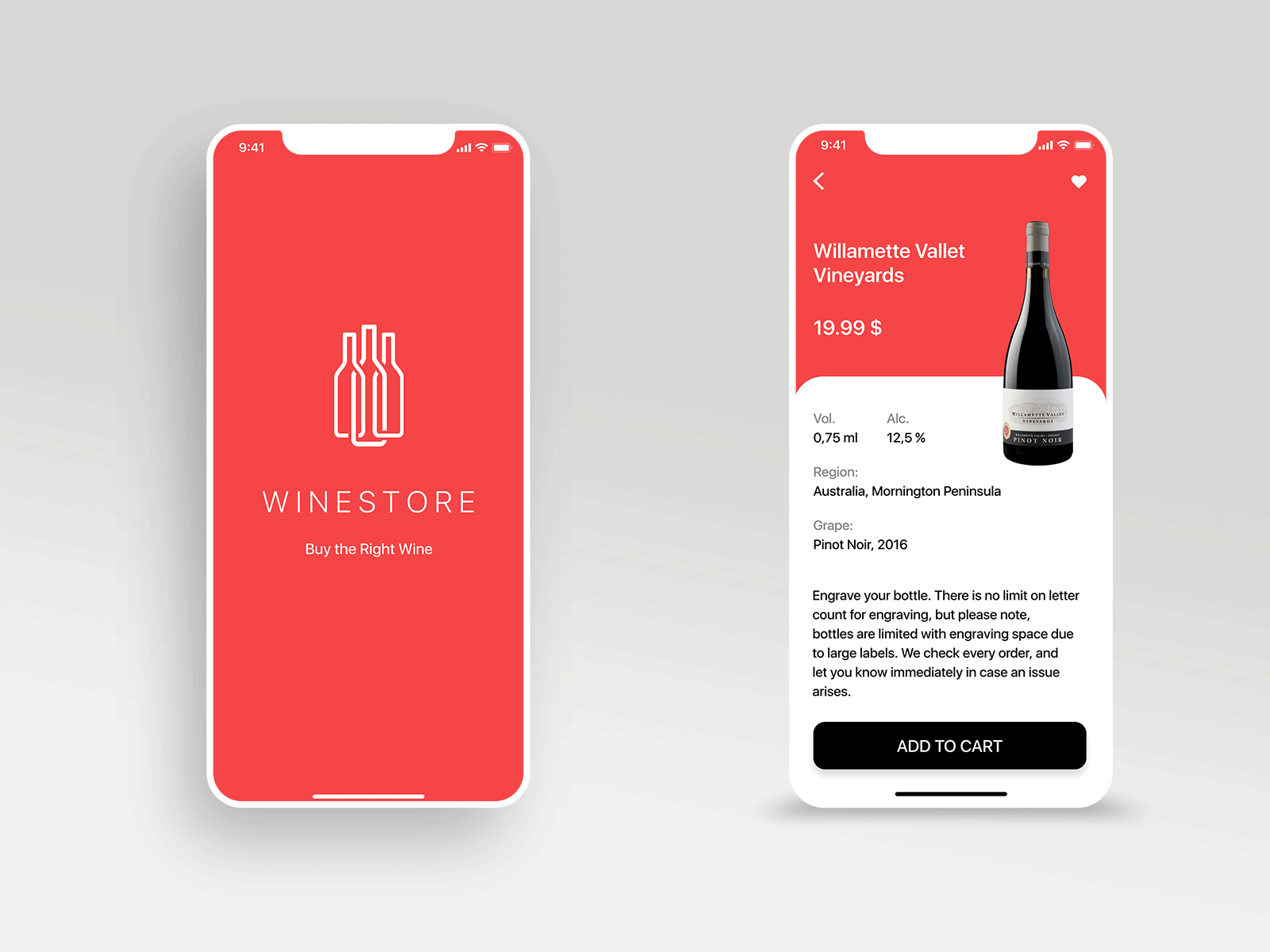 Winestore App design design app graphic design ix ui ui ux