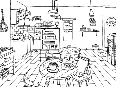 A lovely café in Budapest art artwork cafe coloring detail doodle draw drawing europe hand drawn illustraion line art pen pen art sketch travel travel sketch