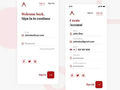 Login signup screen design app design login registration signin ui ux
