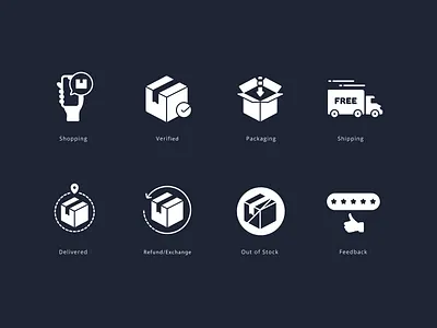 Logistics Elements branding delivery glyph graphic design icons illustration logistics shipping solid ui vector website