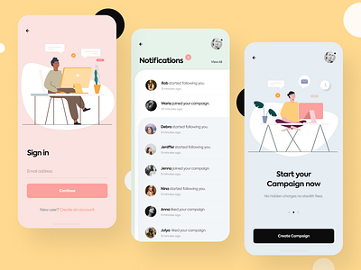 Simple Welcome app design design login login page murat notification notify reset password sign up start page tutorial ui ui design ux ux design