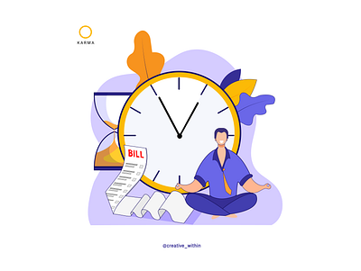 Illustrations: KARMA brand adobe illustrator branding design finance app flat flat design illustration illustrator vector website