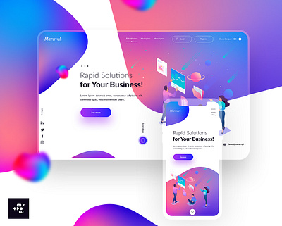Maravel Creative Media & Digital Agency Landing page color creative design design inspiration graphic graphic design brand landing page ui ux vector webdesign website