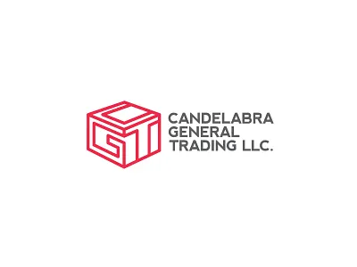 Candelbra general trading official logo box branding cg clean design export flat freelance designer import logo red shipping company shipping container simple t trading typography vector