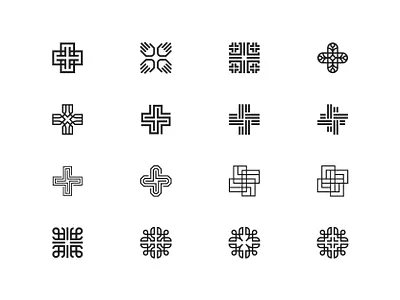 Church Logos church citizens cross faith hands icon logo mark people religion symbol