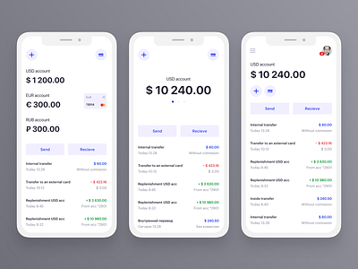 Wallet App app app design clean euro finance fintech forex light minimal minimalistic payment prototype trade trading ui usd white wireframe x