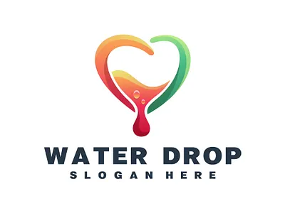 Water drop logo abstract art concept design element emblem icon illustration logo vector