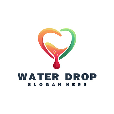 Water drop logo abstract art concept design element emblem icon illustration logo vector