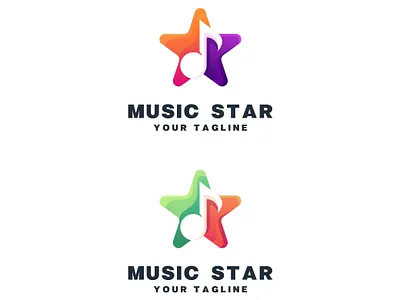 Star music abstract animal art concept design element icon illustration logo vector